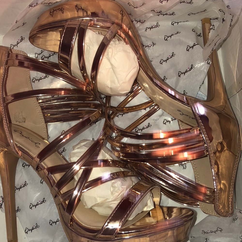 Qupid Avalon 241 Rose Gold Platform Heels